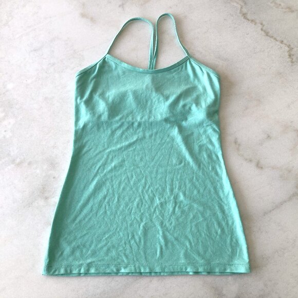 Lululemon Power Y Tank (mint green / light green) size 6 - Picture 4 of 6